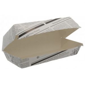 cutii din carton model ziar pentru meniu
