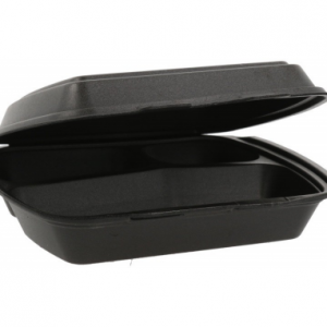 caserole din polistiren cu 3 compartimente negre