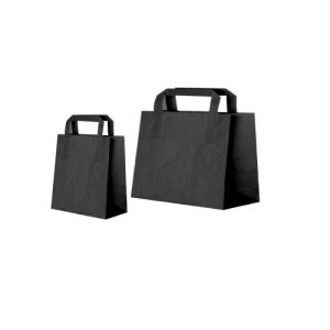 sacose hartie negre cu maner plat