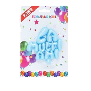 LUMANARE TORT LA MULTI ANI ALBASTRU (12 buc/set)