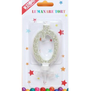 LUMANARE TORT SCLIPICI CIFRA 0 (12 buc/set)