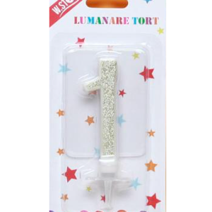LUMANARE TORT SCLIPICI, CIFRA 1 (12 buc/set)