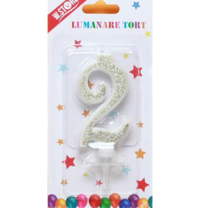 LUMANARE TORT SCLIPICI, CIFRA 2 (12 buc/set)