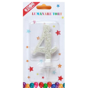 LUMANARE TORT SCLIPICI, CIFRA 4 (12 buc/set)