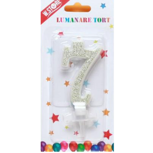 LUMANARE TORT SCLIPICI, CIFRA 7 (12 buc/set)