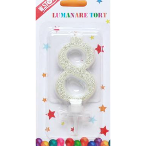 LUMANARE TORT SCLIPICI, CIFRA 8 (12 buc/set)