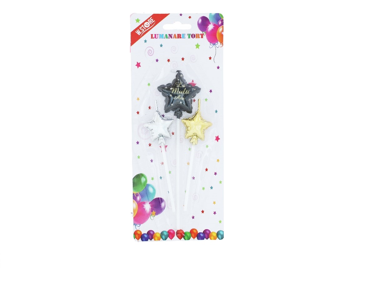SET LUMANARI STELUTE LA MULTI ANI (12 buc/set)