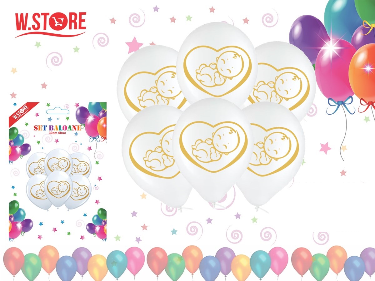 SET BALOANE BOTEZ AURIU 30-35 cm (72 buc/set)