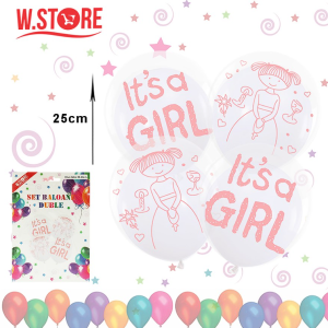 SET BALOANE "It's a Girl" 25-30 cm (48 BUC/SET)