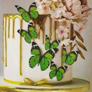 DECORATIUNE TORT FLUTURI VERDE (126 BUC/SET)