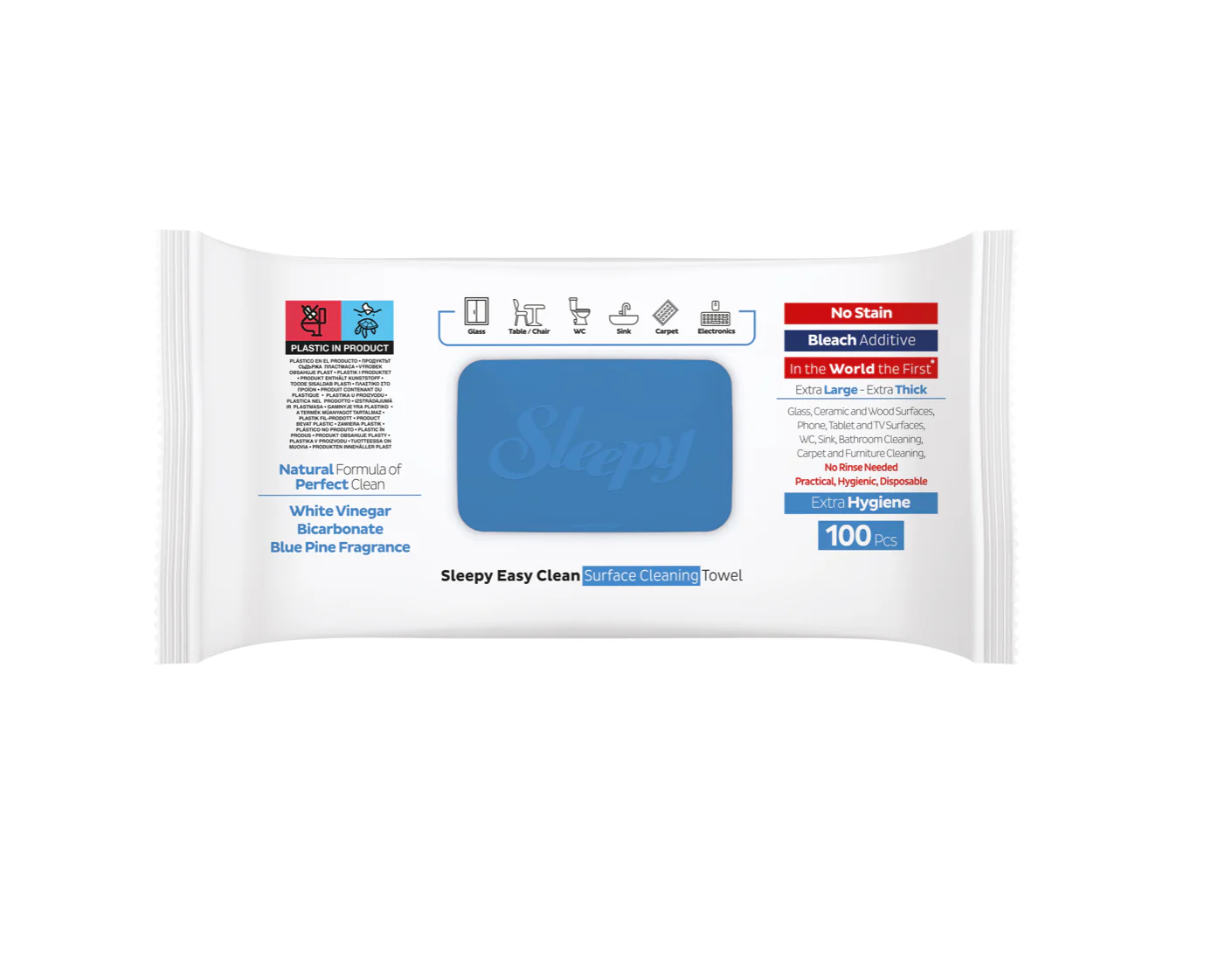 Șervețele umede Sleepy Easy Clean Bleach Additive, 100 buc