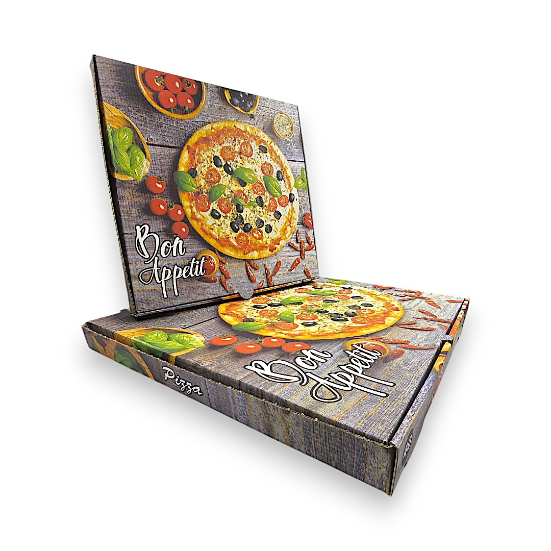 CUTII PIZZA COLOR BON APPETIT (100 BUC/SET) - 40x40x4.5 cm (100 buc/set)